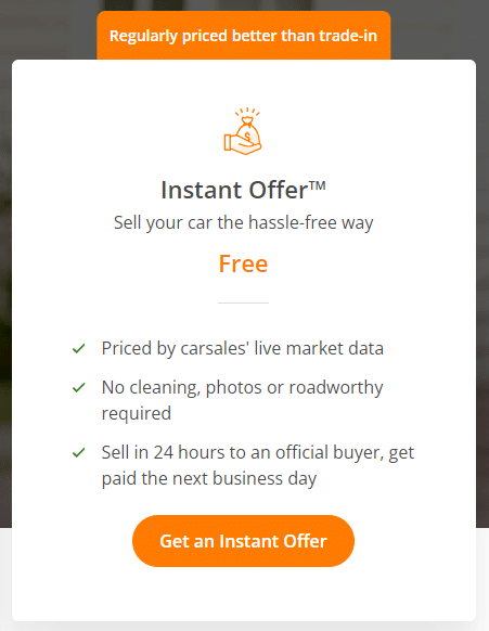 carsales instant offer from official website